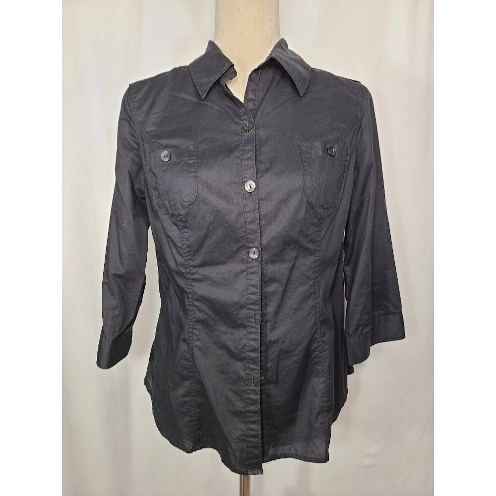 Merona 3/4 Sleeves Women Top Shirt Black Size M A044